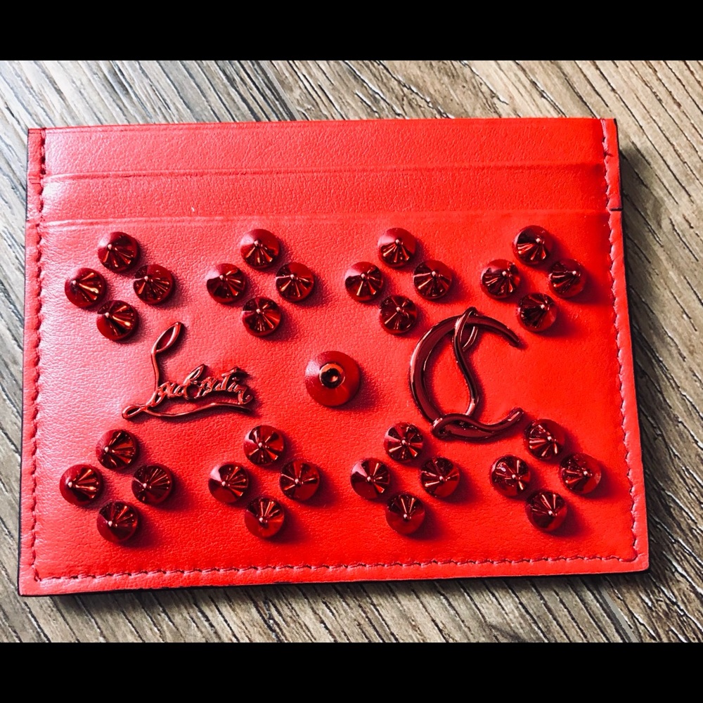 LOUBOUTIN-AUTHENTIC NWT Red Leather Card Holder - Picture 11 of 12